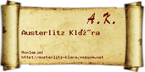 Austerlitz Klára névjegykártya